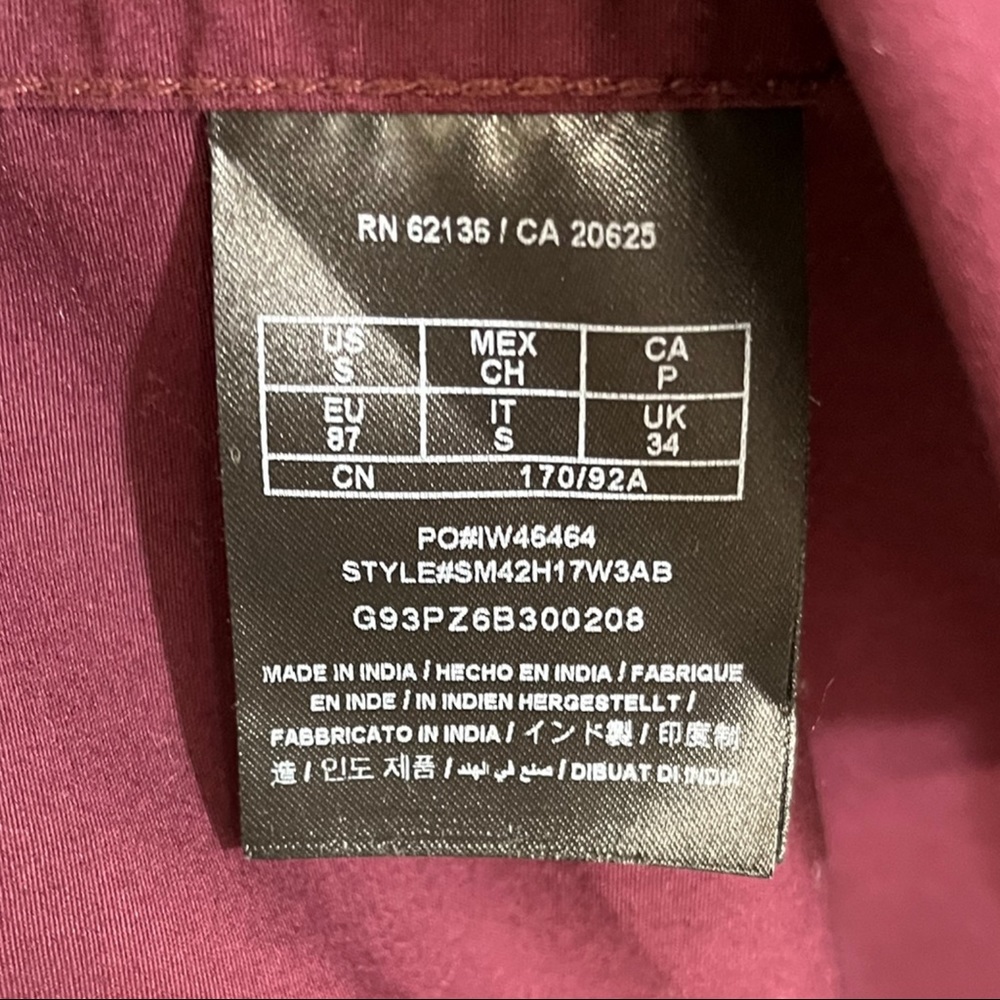 GUESS- Men's Button down Maroon Shirt- Size S - Picture 8 of 8
